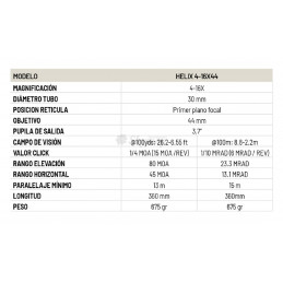 VISOR HELIX 4-16X44 FFP APR-2D MRAD⋆Armería Calatayud