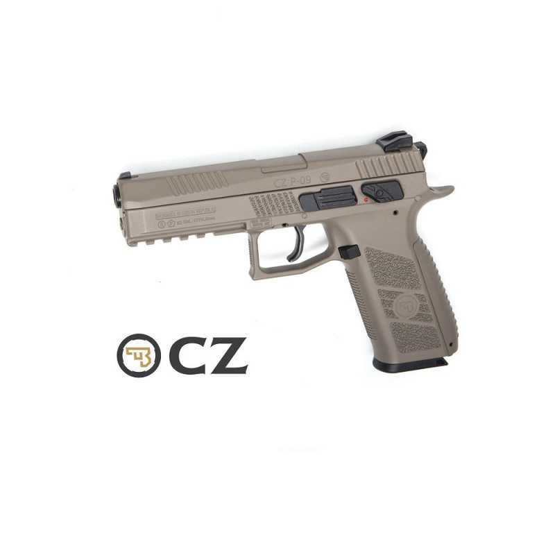 Pistola CZ P-09 Duty FDE Blowback - 4,5 mm Co2 Balines⋆Armería Calatayud