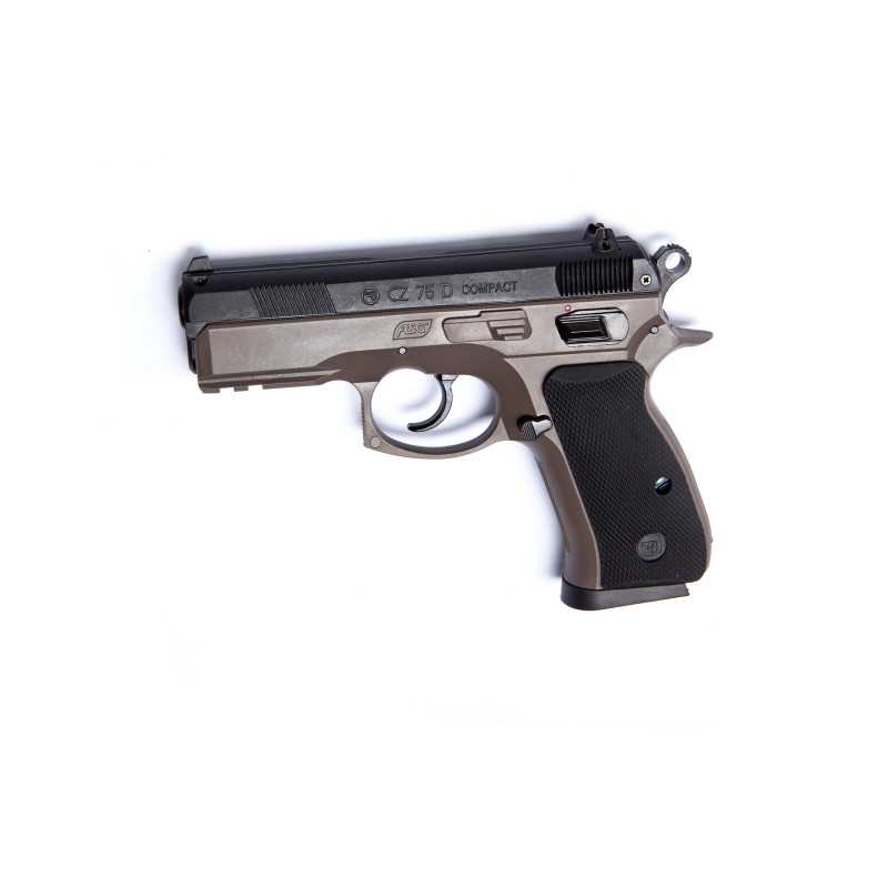 Pistola CZ 75D Compact FDE Duotone - 6 mm muelle⋆Armería Calatayud