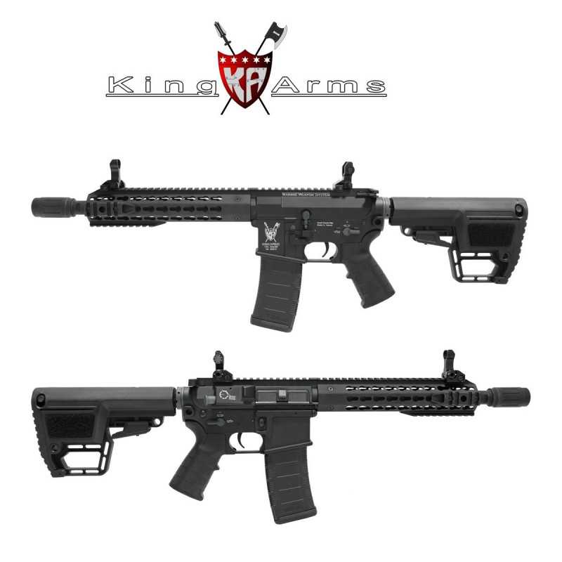 Subfusil King Arms TWS M4 KeyMod CQB Negro AEG - 6mm⋆Armería Calatayud