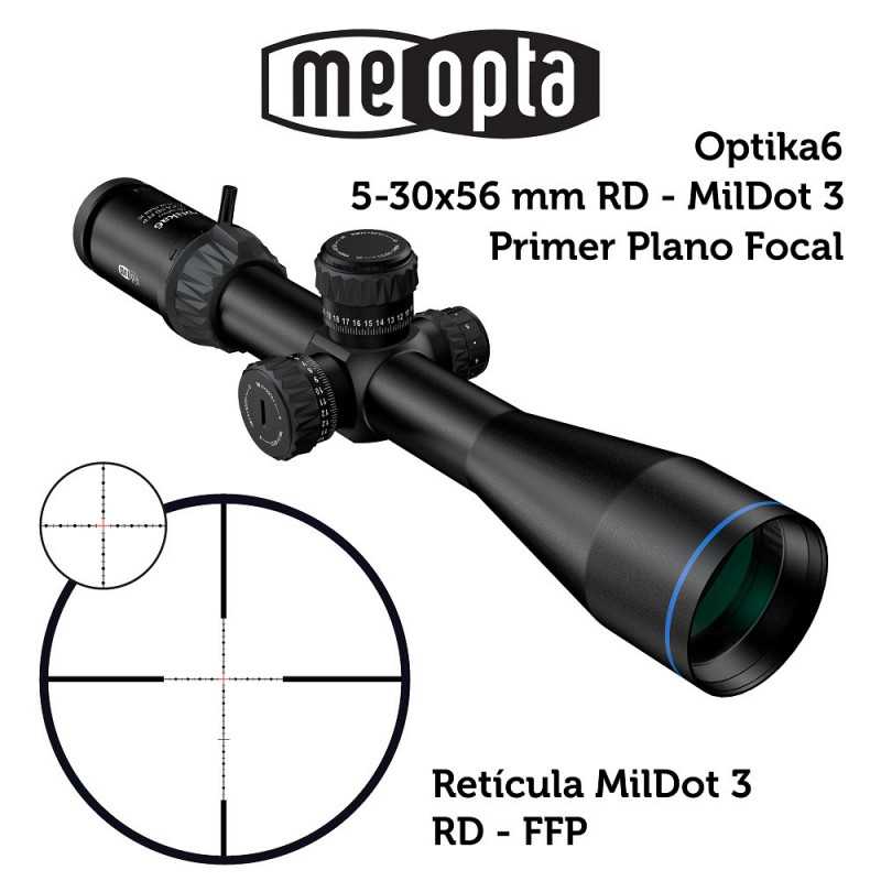 Meopta - Visor Meopro Optika6 - 5-30x56 FFP - RD MilDot 3⋆Armería Calatayud