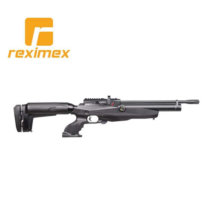 Pistola PCP Reximex Tormenta calibre 4,50 mm. Sintética color negro. 24 julios.⋆Armería Calatayud
