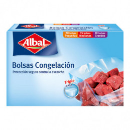 BOLSAS CONGELACIÓN ALBAL 3 TAMAÑOS 45UD (20PQ+15MED+10GRANDES)⋆Armería Calatayud