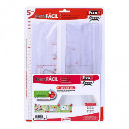 PACK CON 5 FORROS PARA LIBROS AJUSTABLES DE PVC TRANSPARENTES 290x530mm GRAFOPLAS⋆Armería Calatayud