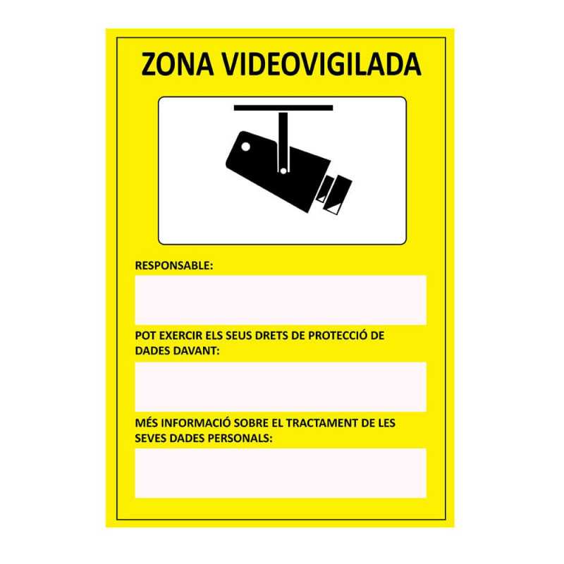 SEÑAL ZONA VIDEOVIGILADA CATALÀ PVC 0.7mm 21X30CM NORMALUZ⋆Armería Calatayud