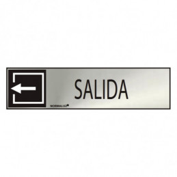 CARTEL INFORMATIVO "SALIDA" (INOX ADHESIVO 0.8mm) 5x20cm NORMALUZ⋆Armería Calatayud