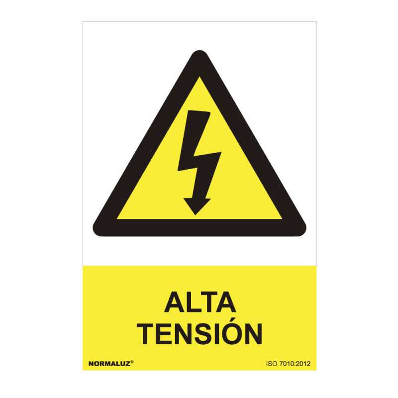 CARTEL PELIGRO "ALTA TENSION" (PVC 0.7mm) 30x40cm NORMALUZ⋆Armería Calatayud