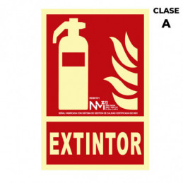 CARTEL DE EXTINCIÓN "EXTINTOR" CLASE A (PCV 1mm) 21x30cm NORMALUZ⋆Armería Calatayud