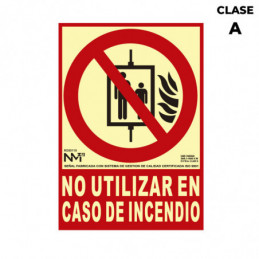 CARTEL DE EXTINCIÓN "NO UTILIZAR EN CASO DE INCENDIO" CLASE A (PVC 1mm) 21x30cm NORMALUZ⋆Armería Calatayud