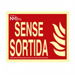 CARTEL DE EXTINCIÓN "SENSE SORTIDA" CLASE B (PVC 0.7mm) 30x15cm NORMALUZ⋆Armería Calatayud