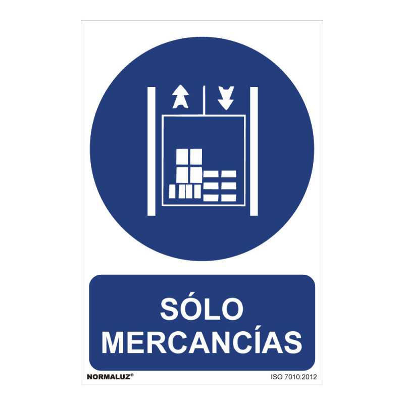 CARTEL "SOLO MERCANCIAS" (PVC 0,7mm) 30x40cm NORMALUZ⋆Armería Calatayud