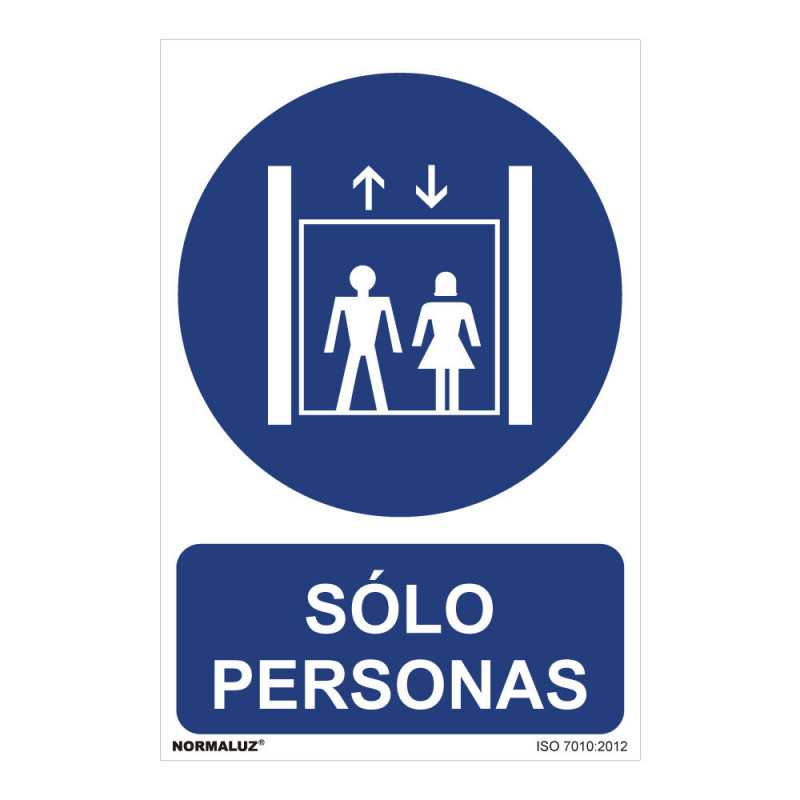 CARTEL "SOLO PERSONAS" (PVC 0,7mm) 30x40cm NORMALUZ⋆Armería Calatayud