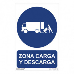 CARTEL "ZONA CARGA Y DESCARGA" (PVC 0,7mm) 30x40cm NORMALUZ⋆Armería Calatayud