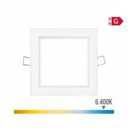 MINI DOWNLIGHT LED EMPOTRABLE CUADRADO 6W 6400K LUZ FRIA. COLOR BLANCO 11,7x11,7cm EDM⋆Armería Calatayud