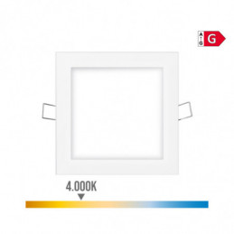 MINI DOWNLIGHT LED EMPOTRABLE CUADRADO 6W 4000K LUZ DIA. COLOR BLANCO 11,7x11,7cm EDM⋆Armería Calatayud