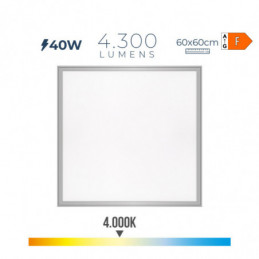 PANEL DE LED 40W 4300lm RA80 60x60cm 4000K LUZ DIA EDM⋆Armería Calatayud