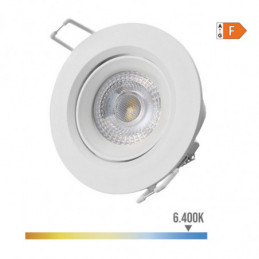 DOWNLIGHT LED EMPOTRABLE REDONDO 5W 6400K LUZ FRIA COLOR BLANCO 9cm EDM⋆Armería Calatayud