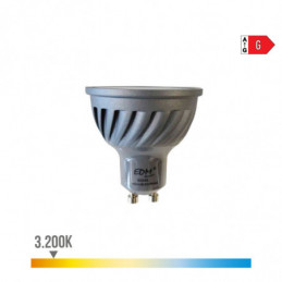 BOMBILLA DICROICA LED REGULABLE GU10 6W 480lm 3200K LUZ CALIDA 5x5,5cm EDM⋆Armería Calatayud