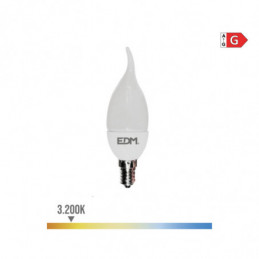 BOMBILLA VELA BOHEMIA LED E14 5W 400lm 3200K LUZ CALIDA 3,8x12,5cm EDM⋆Armería Calatayud