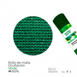 ROLLO DE MALLA DE OCULTACION COLOR VERDE 90g 1x50m EDM⋆Armería Calatayud