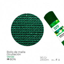 ROLLO DE MALLA DE OCULTACION COLOR VERDE 90g 2x50m EDM⋆Armería Calatayud