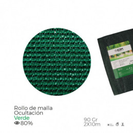 ROLLO DE MALLA DE OCULTACION COLOR VERDE 90g 2x10m EDM⋆Armería Calatayud