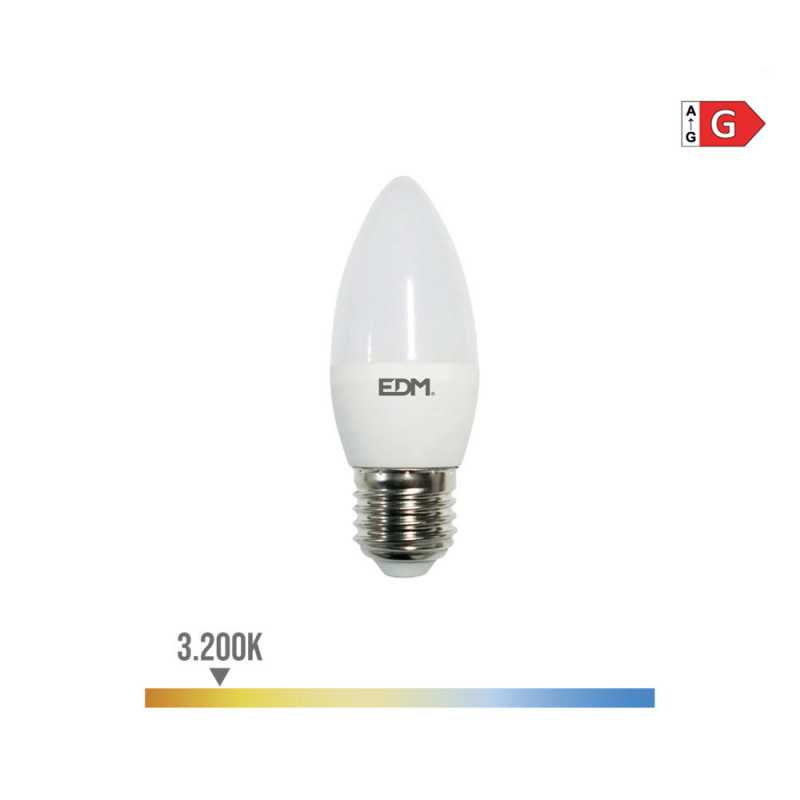 BOMBILLA VELA LED E27 5W 400lm 3200K LUZ CALIDA 3,6x10,3cm EDM⋆Armería Calatayud