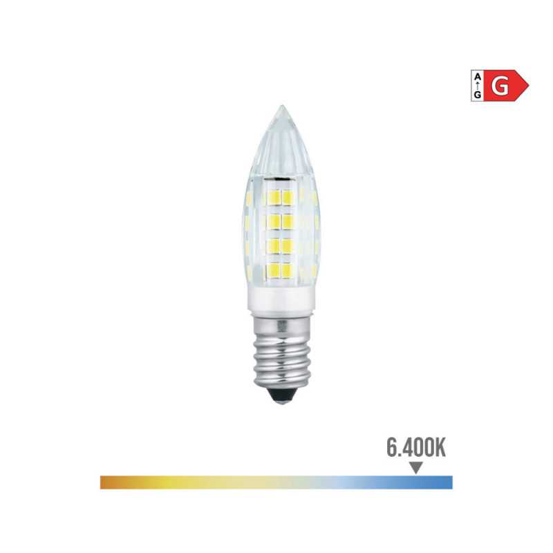 BOMBILLA MINI VELA LED E14 3W 250lm 6400K LUZ FRIA 1,6x5,4cm EDM⋆Armería Calatayud