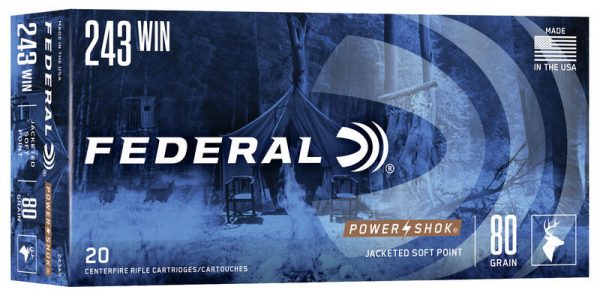 Munición metálica FEDERAL Power-Shok - 243 Win. - 80 grains - SP