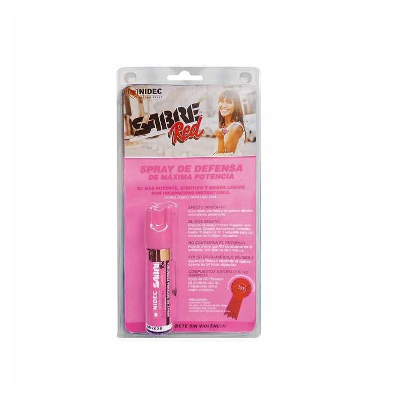 Spray Defensa Sabre Red Rosa con chorro balistico - Imagen 2