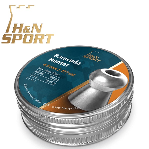 Balines H&N Barracuda Hunter cal. 4,50 mm. Lata 400 uds. de 0,68 g.