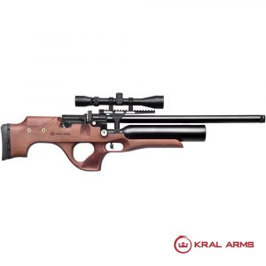 Carabina PCP KRAL Puncher Knight Madera calibre 4,50 y 5,50 mm - 24 Julios (Con 2 cañones)