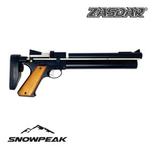 Pistola PCP Snowpeak - Zasdar PP750L. Regulador integrado y supresor. Cal. 5,5 mm. Balines.