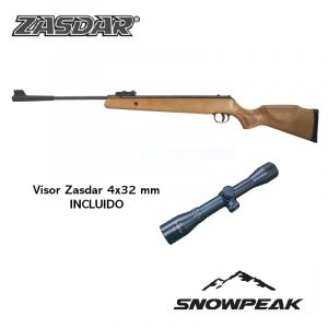 Carabina aire comprimido Snowpeak - Zasdar GR1250W Madera Gas Piston. 4,5 mm con visor 4x32 mm.