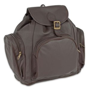 MOCHILA DE PIEL 3 BOLSILLOS NEGRA